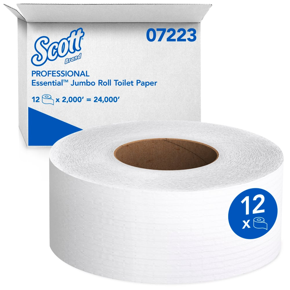 Scott® Essential 1-Ply Jumbo Roll Toilet Paper (3.27 in. x 2000 ft., 12/Case)